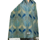 Pashmina Paisley Aqua Tan A02-16