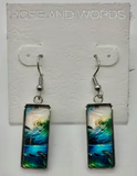 Beach Blue waves above and below earrings