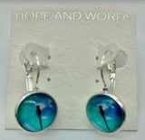 Dragonfly blue lever back earring