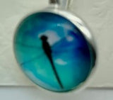 Dragonfly blue lever back earring