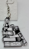 Book with coffee wire earring