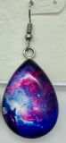 Galaxy Purple Teardrop wire earring