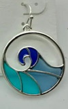 Ocean Wave Earring in stained glass