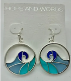 Ocean Wave Earring in stained glass