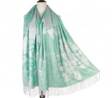 Pashminas Peony Sea Green