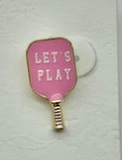 Pickleball Post Earring - Pink "Let's Play"