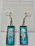 Shell and seahorse earrings