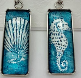 Shell and seahorse earrings