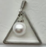 Sterling silver triangle wire earring with pearl