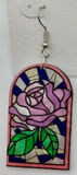 Stained glass flower wire earring