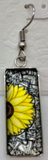 Sunflower wire rectangle earring