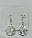 World map wire earring