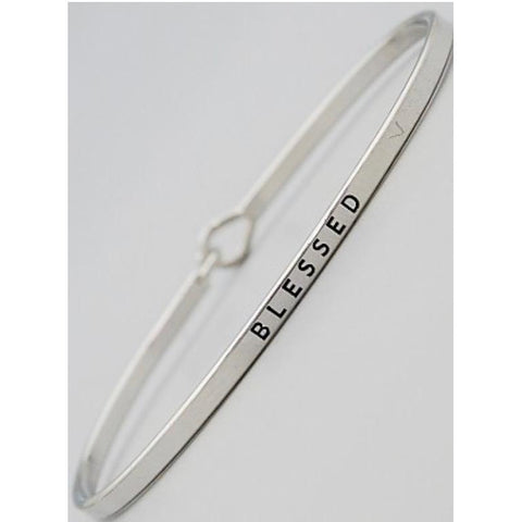 Blessed Thin Metal Hook Bracelet – Hope And Words